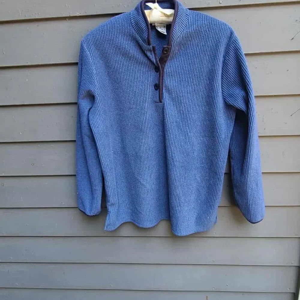 Talbots Blue Soft Ribbed Pullover size Medium - Picture 8 of 8